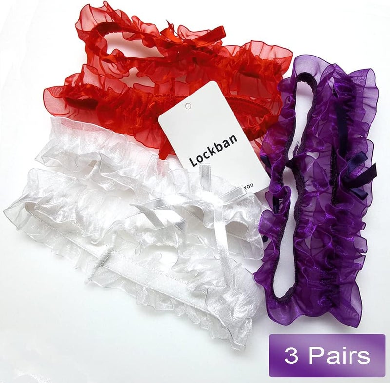 Lockban Lace Wedding Garter Bridal Lace Bowknot Garter Ribbon Belt Leg Ring for Women Girls Favor - Image 5